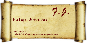 Fülöp Jonatán névjegykártya